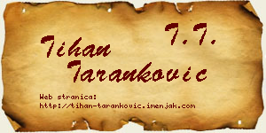 Tihan Taranković vizit kartica